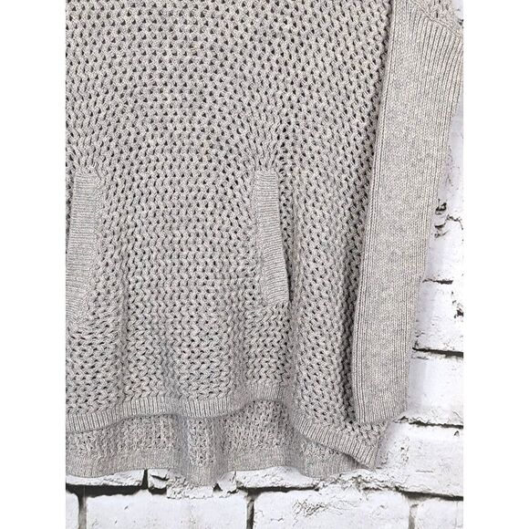 ANN TAYLOR LOFT Waffle Knit Kangaroo Pocket Oversized Dolman Sweater XS - Picture 3 of 6